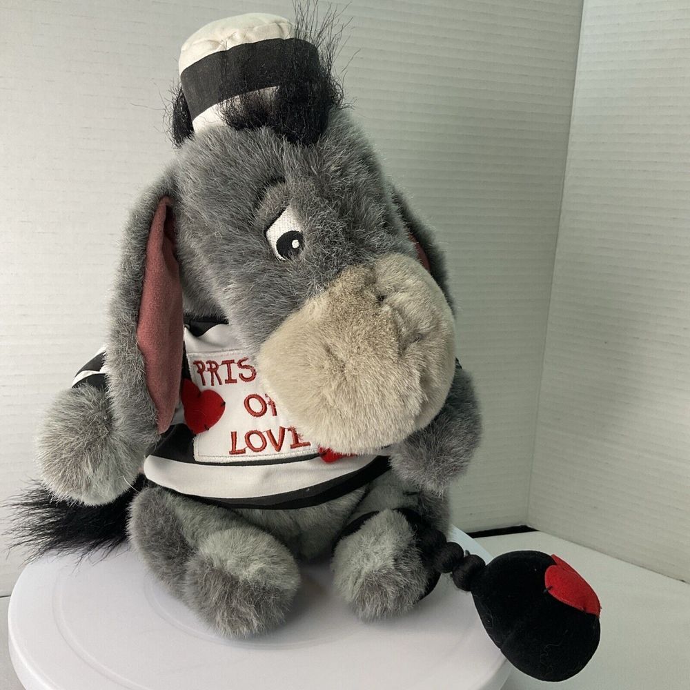 Disney Store Eeyore Prisoner Of Love‎ Plush 11" Winnie Pooh Ball & Chain